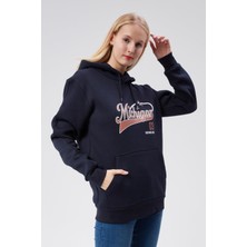 Kapüşonlu Kadın Lacivert Slim Fit Sweatshirt 24FWW64079