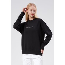 New World Polo Bisiklet Yaka Kadın Ekru Slim Fit Sweatshirt 23FWW60168
