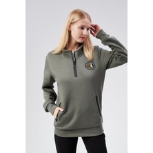 New World Polo Dik Yaka Kadın Kiremit Slim Fit Sweatshirt 24FWW64083