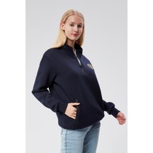 New World Polo Dik Yaka Kadın Kiremit Slim Fit Sweatshirt 24FWW64083