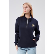 New World Polo Dik Yaka Kadın Kiremit Slim Fit Sweatshirt 24FWW64083