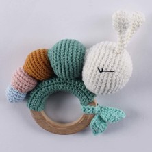 Bebegen Amigurumi Renkli Tırtıllı Çıngıraklı Diş Kaşıyıcı