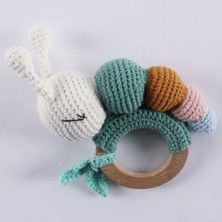 Bebegen Amigurumi Renkli Tırtıllı Çıngıraklı Diş Kaşıyıcı