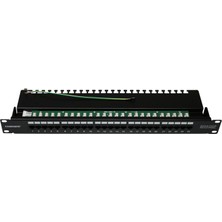 Canovate 25 Port Cat 3 Telefon Patch Panel 1u 19'' Siyah Zırhlı Ral 9005