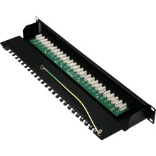 Canovate 25 Port Cat 3 Telefon Patch Panel 1u 19'' Siyah Zırhlı Ral 9005