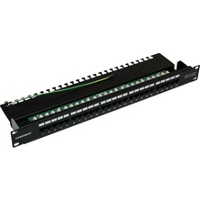 Canovate 25 Port Cat 3 Telefon Patch Panel 1u 19'' Siyah Zırhlı Ral 9005