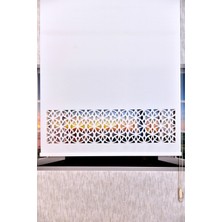 setekshome Ekru Dairesel Lazer Kesim Modern Stor Güneşlik Perde