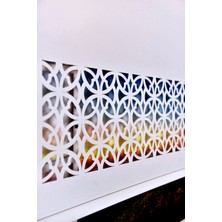 setekshome Ekru Dairesel Lazer Kesim Modern Stor Güneşlik Perde