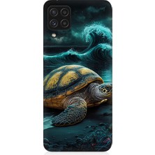 Samsung Galaxy A22 Uyumlu Deniz Kaplumbağası  Desenli Silikon Kılıf