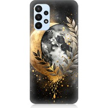 Teknomeg Samsung Galaxy A53 Uyumlu Ay ve Yaprak  Desenli Silikon Kılıf