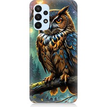 Samsung Galaxy A73 Uyumlu Baykuş Bakışı  Desenli Silikon Kılıf