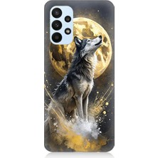 Teknomeg Samsung Galaxy A33 Uyumlu Kurt ve Ay  Desenli Silikon Kılıf