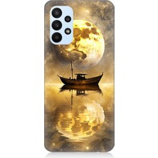 Teknomeg Samsung Galaxy A53 Uyumlu Ay ve Tekne  Desenli Silikon Kılıf