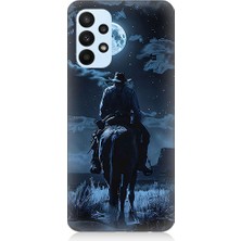 Teknomeg Samsung Galaxy A73 Uyumlu Ay Işığında Kovboy  Desenli Silikon Kılıf