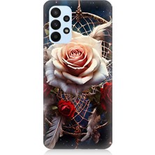Teknomeg Samsung Galaxy A33 Uyumlu Gül ve Çiçekler  Desenli Silikon Kılıf