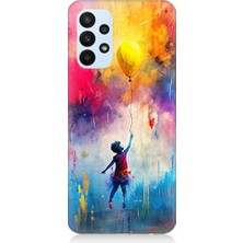 Teknomeg Samsung Galaxy A33 Uyumlu Balonlu Kız  Desenli Silikon Kılıf