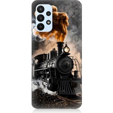 Teknomeg Samsung Galaxy A33 Uyumlu Kara Tren  Desenli Silikon Kılıf
