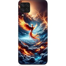 Samsung Galaxy A22 Uyumlu Ateşli Anka  Desenli Silikon Kılıf