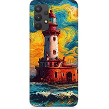 Teknomeg Samsung Galaxy A32 Uyumlu Renkli Fener  Desenli Silikon Kılıf
