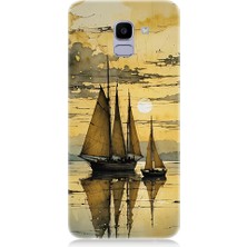 Samsung Galaxy J6 Uyumlu Yelkenli Gün Batımı  Desenli Silikon Kılıf