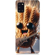 Teknomeg Samsung Galaxy A31 Uyumlu Gitar Buğdayı  Desenli Silikon Kılıf