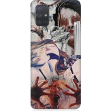 Teknomeg Samsung Galaxy A51 Uyumlu Soyut Kadın  Desenli Silikon Kılıf