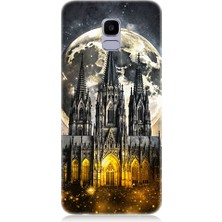 Teknomeg Samsung Galaxy J6 Uyumlu Ay ve Katedral  Desenli Silikon Kılıf