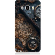 Teknomeg Samsung Galaxy J5 2016 Uyumlu Eski Harita  Desenli Silikon Kılıf