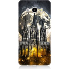 Samsung Galaxy J7 2016 Uyumlu Ay ve Katedral  Desenli Silikon Kılıf