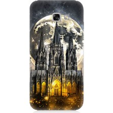 Teknomeg Samsung Galaxy A7 2017 Uyumlu Ay ve Katedral  Desenli Silikon Kılıf
