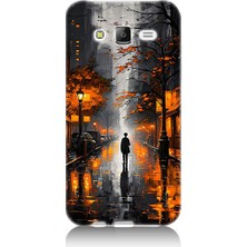 Teknomeg Samsung Galaxy J5 Uyumlu Gece Yalnızlığı  Desenli Silikon Kılıf