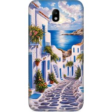 Teknomeg Samsung Galaxy J5 Pro Uyumlu Beyaz Sokak  Desenli Silikon Kılıf