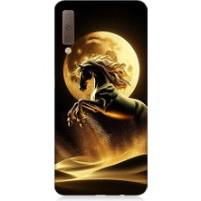 Teknomeg Samsung Galaxy A7 2018 Uyumlu Ay Kadını  Desenli Silikon Kılıf