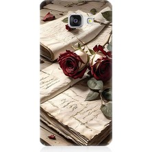 Samsung Galaxy A5 2016 Uyumlu Mektup ve Güller  Desenli Silikon Kılıf