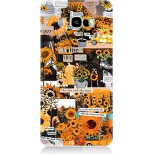 Teknomeg Samsung Galaxy J7 2016 Uyumlu Gülen Yüz Çiçekler  Desenli Silikon Kılıf