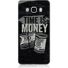 Teknomeg Samsung Galaxy J7 2016 Uyumlu Zaman ve Para  Desenli Silikon Kılıf