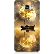 Teknomeg Samsung Galaxy A3 2016 Uyumlu Ay ve Tekne  Desenli Silikon Kılıf