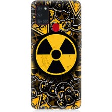 Teknomeg Samsung Galaxy A21S Uyumlu Nükleer Sembol  Desenli Silikon Kılıf