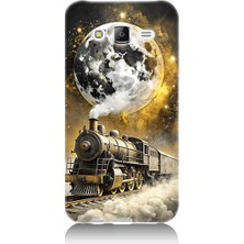 Teknomeg Samsung Galaxy J5 Uyumlu Ay ve Tren  Desenli Silikon Kılıf