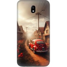Teknomeg Samsung Galaxy J7 Pro Uyumlu Köy Yolu  Desenli Silikon Kılıf
