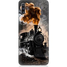 Teknomeg Samsung Galaxy A70 Uyumlu Kara Tren  Desenli Silikon Kılıf