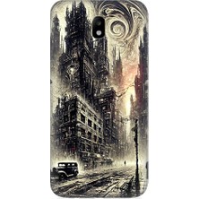 Teknomeg Samsung Galaxy J5 Pro Uyumlu Gotik Şehir  Desenli Silikon Kılıf