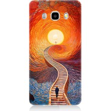 Teknomeg Samsung Galaxy J5 2016 Uyumlu Işıklı Yol  Desenli Silikon Kılıf