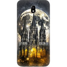 Teknomeg Samsung Galaxy J5 Pro Uyumlu Ay ve Katedral  Desenli Silikon Kılıf