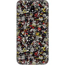 Teknomeg Samsung Galaxy J7 Pro Uyumlu Küçük Figürler  Desenli Silikon Kılıf