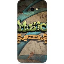 Teknomeg Samsung Galaxy J4 Plus Uyumlu Müzik Duvarı  Desenli Silikon Kılıf