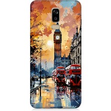 Teknomeg Samsung Galaxy J8 Uyumlu Londra Sokakları  Desenli Silikon Kılıf