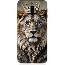 Teknomeg Samsung Galaxy J6 Plus Uyumlu Taçlı Aslan  Desenli Silikon Kılıf