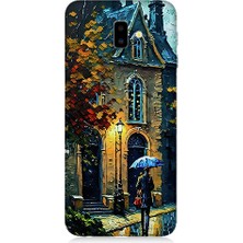 Teknomeg Samsung Galaxy J6 Plus Uyumlu Sonbahar Evi  Desenli Silikon Kılıf