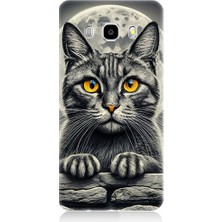 Teknomeg Samsung Galaxy J5 2016 Uyumlu Kedi Portresi  Desenli Silikon Kılıf